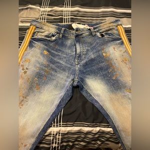 Distressed denim jeans excellent condition.